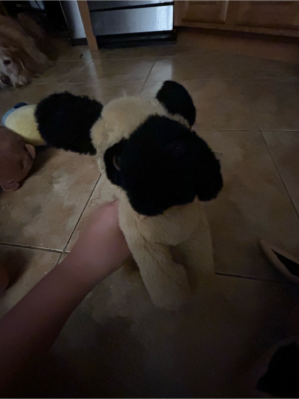 Jellycat Black and Cream Plush Dog Toy
